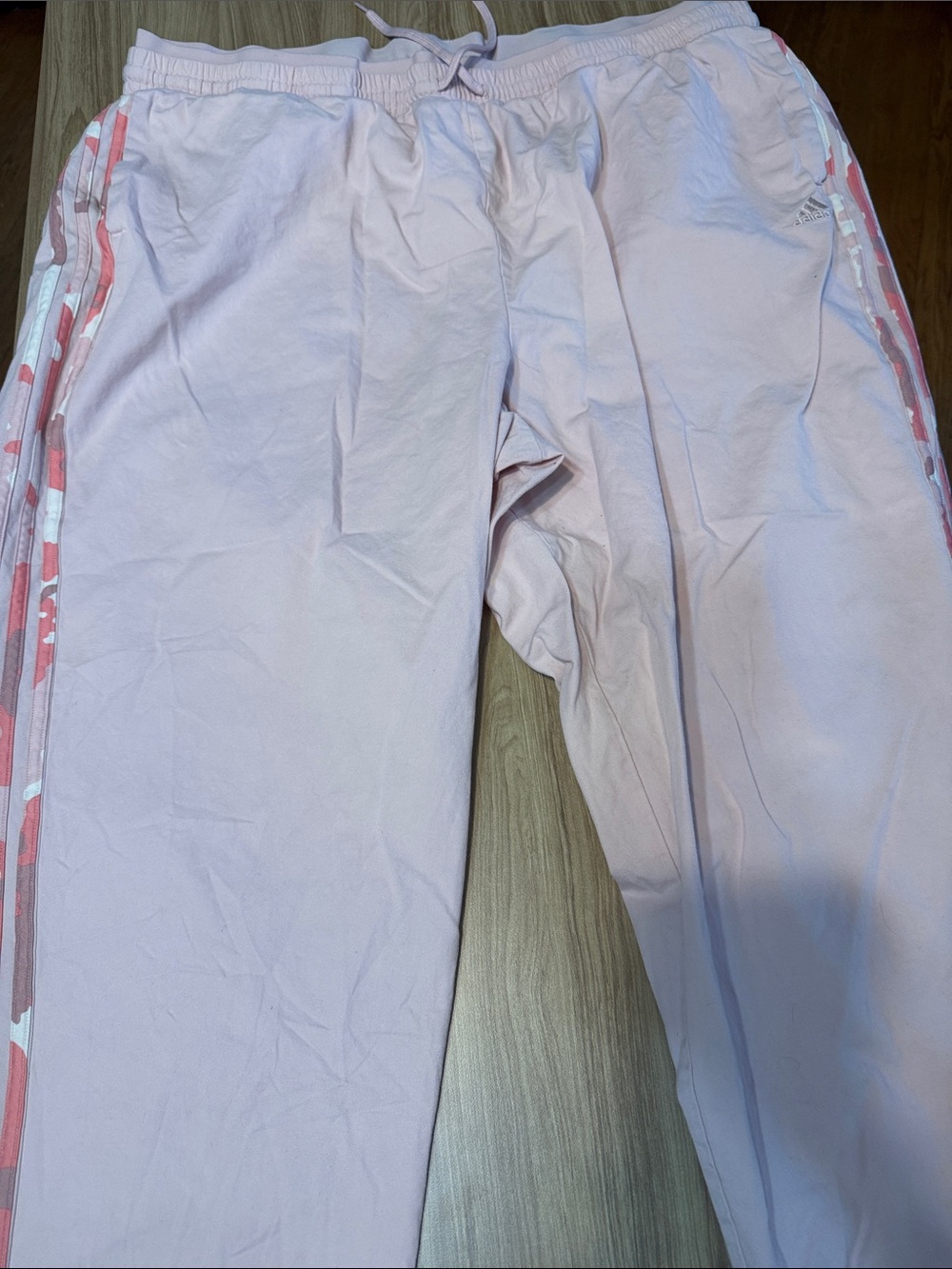 adidas Girls Light Pink Sweatpants with Side Stripe